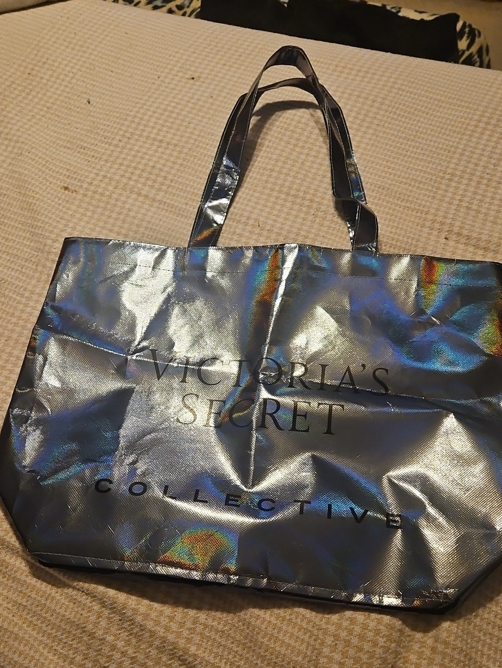 Victoria's Secret Iridescent Holographic Silver Tote